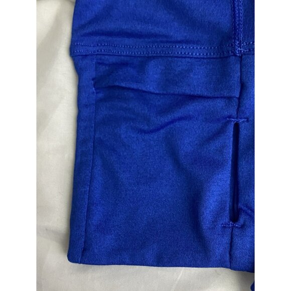 Brooks Womans Size XS Heather Bluetiful 1/2 Zip Mock Neck Top Pocket Thumbholes - Picture 4 of 10